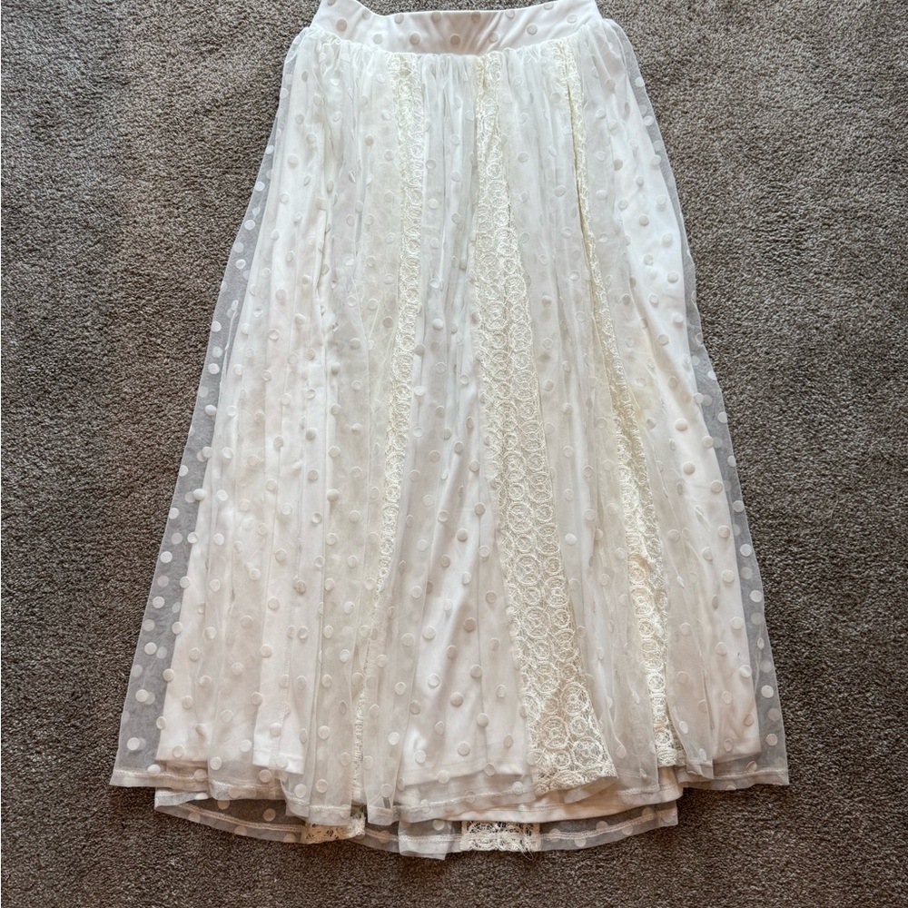 Boho Cream Maxi Skirt